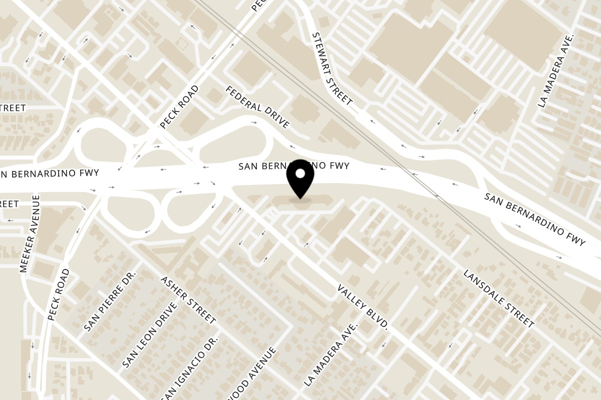 Map showing the location of Curry Time El Monte on 11635 E Valley Blvd in El Monte